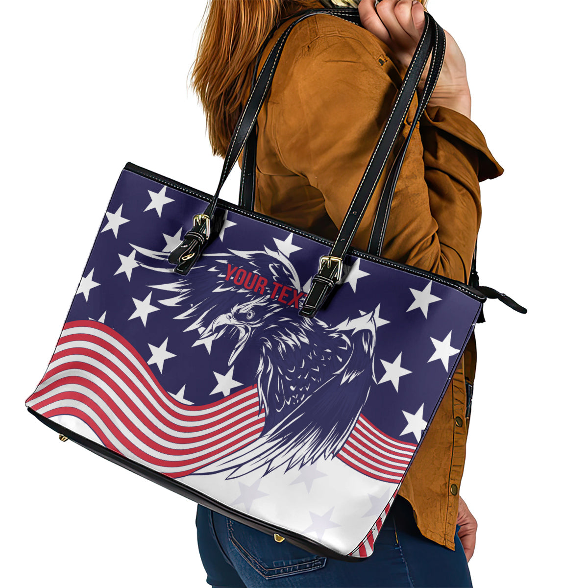 United States Cricket World Cup 2024 Leather Tote Bag USA Badge Eagle Make Champions LT9