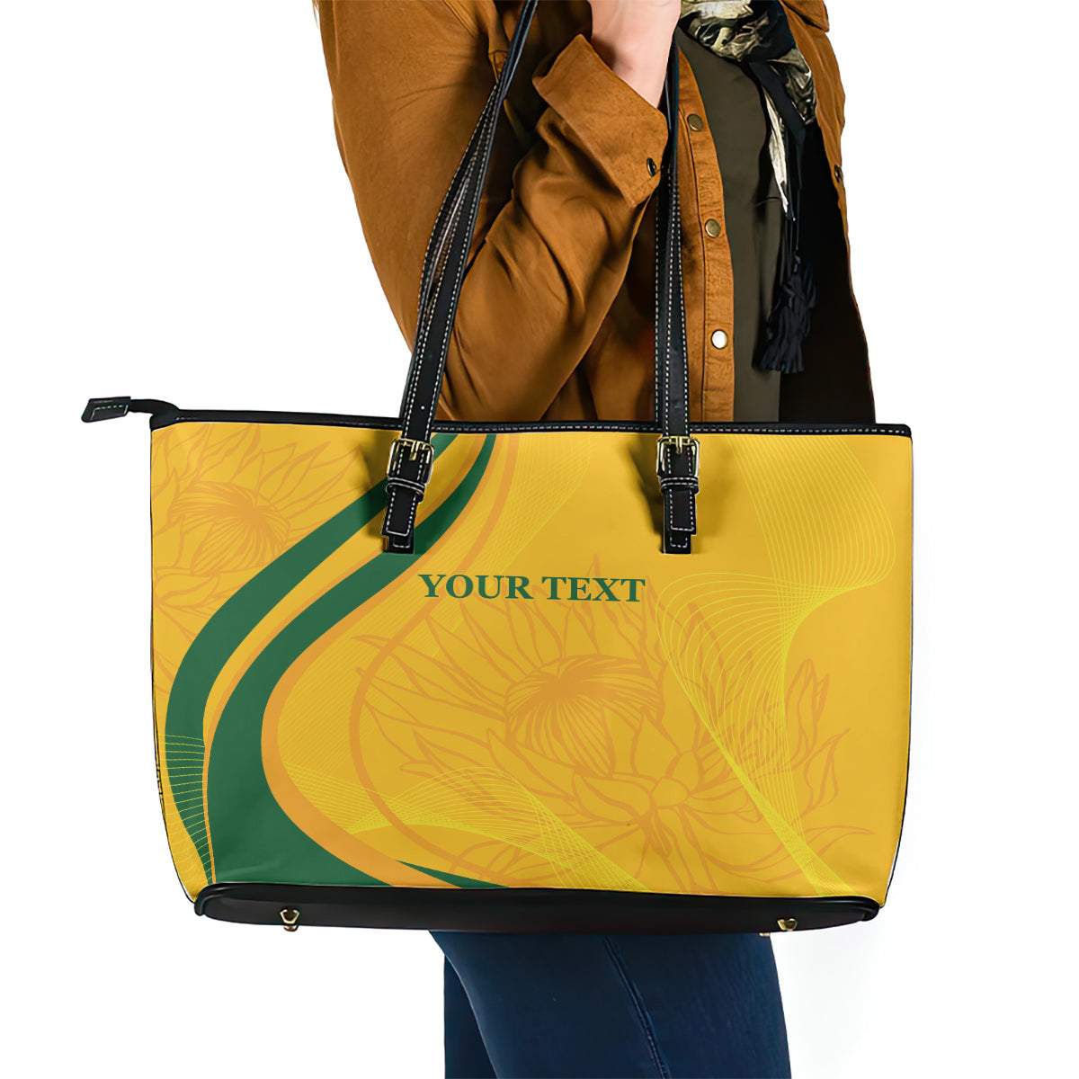 South Africa Cricket World Cup 2024 Leather Tote Bag Proteas Make Champions LT9
