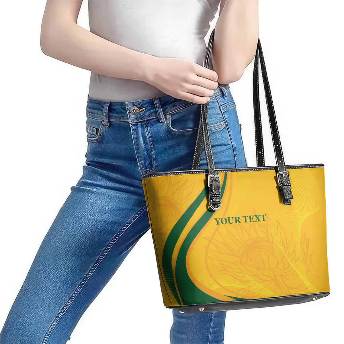 South Africa Cricket World Cup 2024 Leather Tote Bag Proteas Make Champions LT9