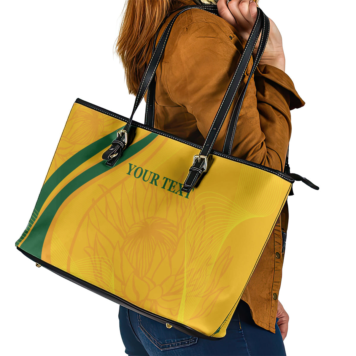South Africa Cricket World Cup 2024 Leather Tote Bag Proteas Make Champions LT9