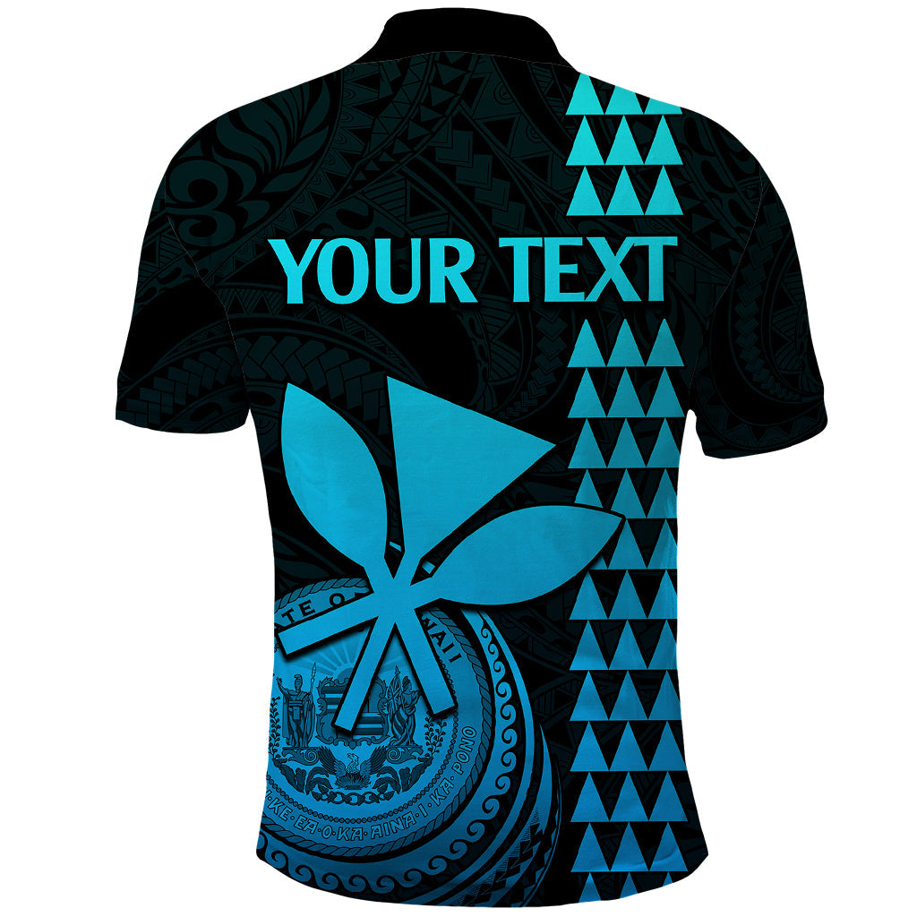Custom Hawaii Polo Shirt King Kamehameha - Aqua LT9