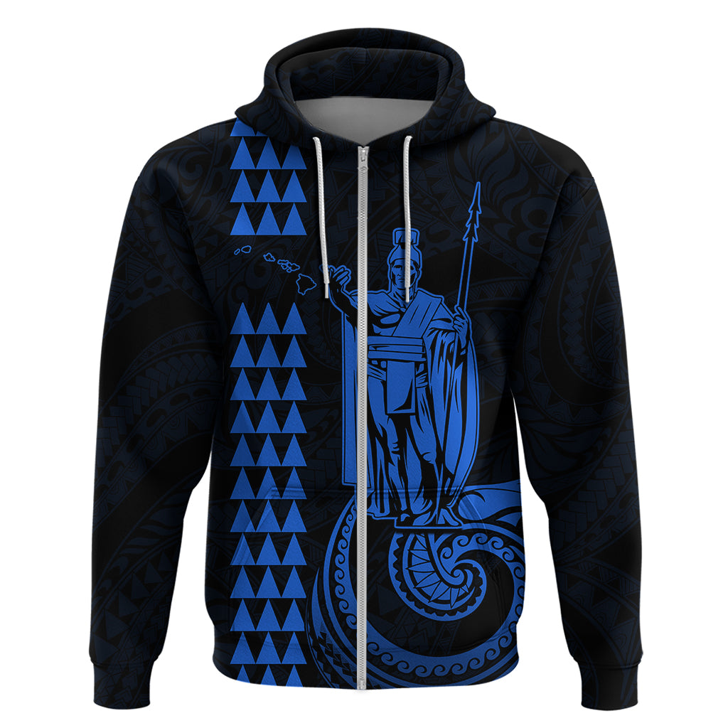 Custom Hawaii Hoodie King Kamehameha - Blue LT9