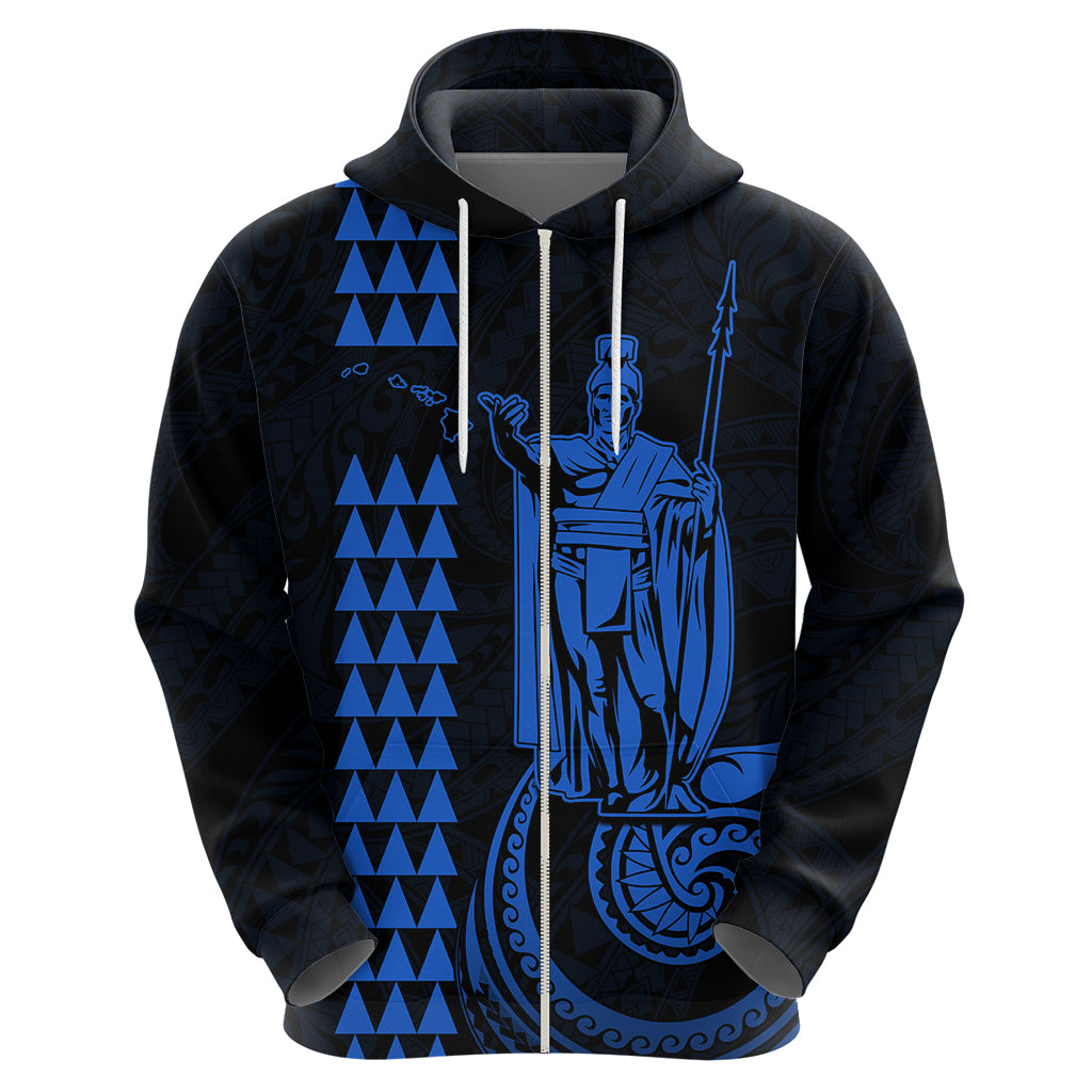 Custom Hawaii Hoodie King Kamehameha - Blue LT9