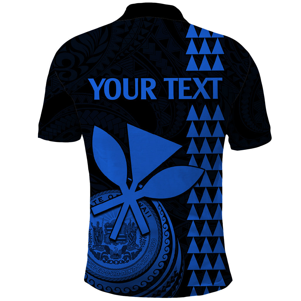 Custom Hawaii Polo Shirt King Kamehameha - Blue LT9