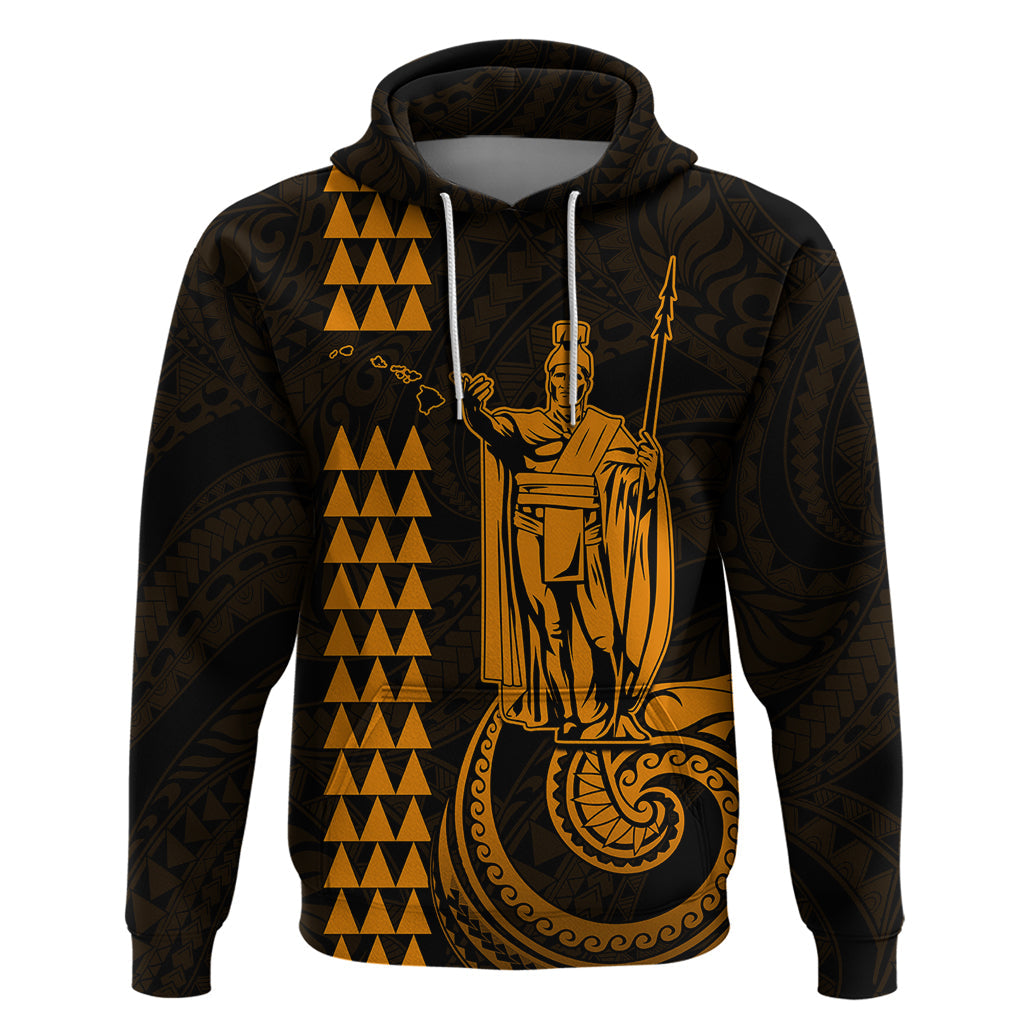 Custom Hawaii Hoodie King Kamehameha - Gold LT9