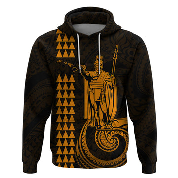 Custom Hawaii Hoodie King Kamehameha - Gold LT9