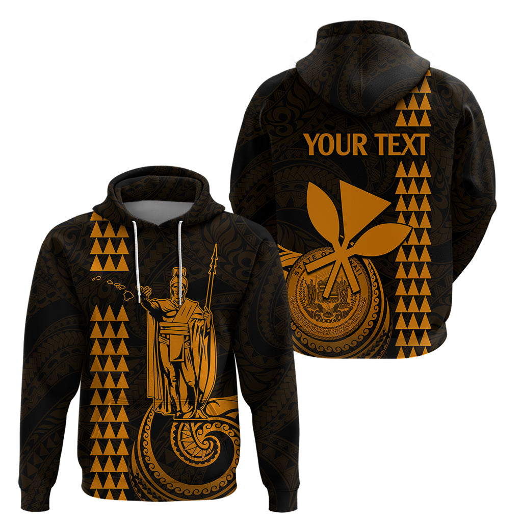 Custom Hawaii Hoodie King Kamehameha - Gold LT9