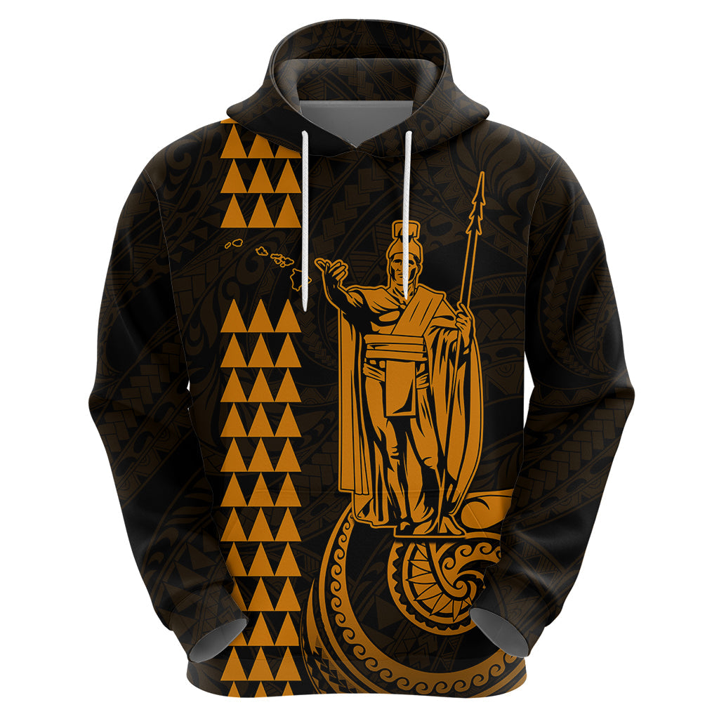 Custom Hawaii Hoodie King Kamehameha - Gold LT9