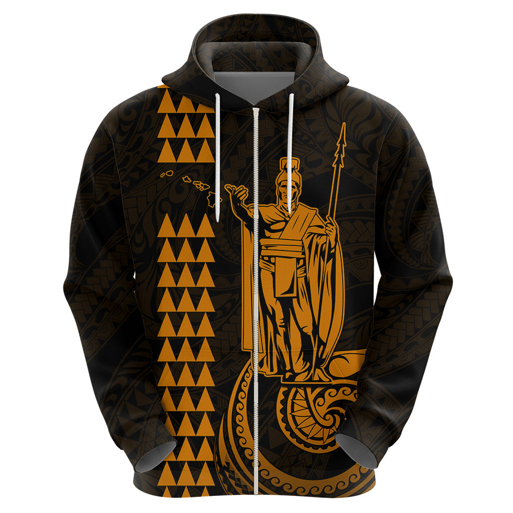 Custom Hawaii Hoodie King Kamehameha - Gold LT9