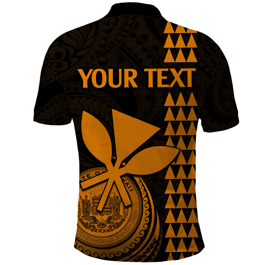 Custom Hawaii Polo Shirt King Kamehameha - Gold LT9