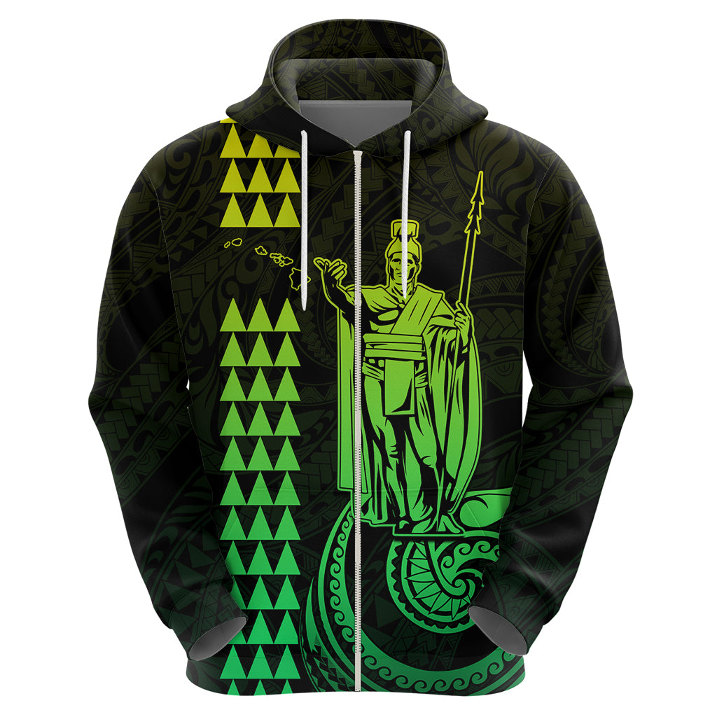 Custom Hawaii Hoodie King Kamehameha - Lime LT9
