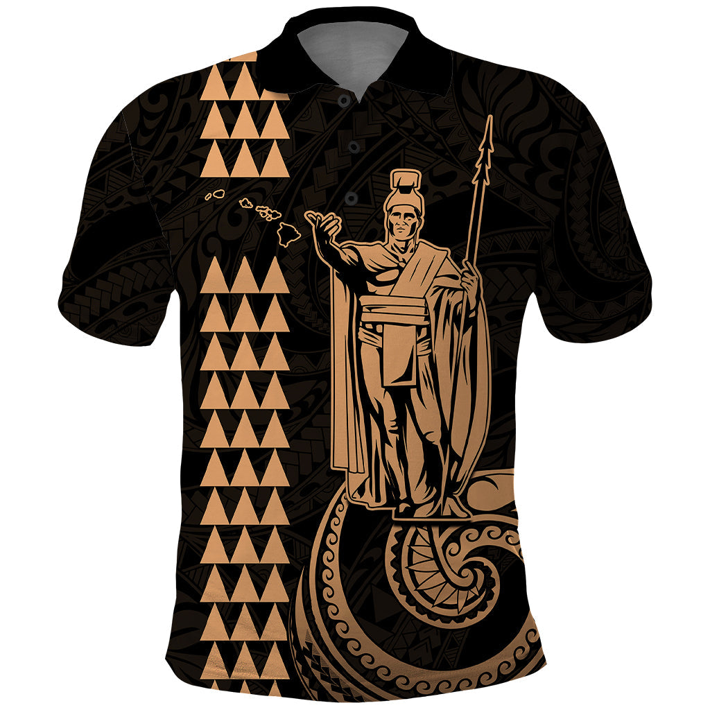 Custom Hawaii Polo Shirt King Kamehameha - Nude LT9
