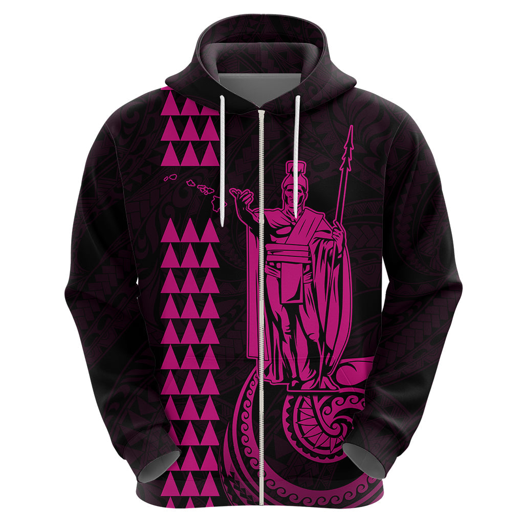Custom Hawaii Hoodie King Kamehameha - Pink LT9