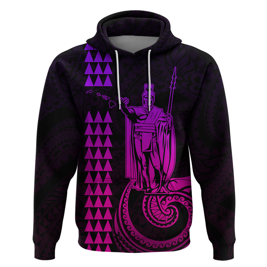 Custom Hawaii Hoodie King Kamehameha - Pink Gradient LT9
