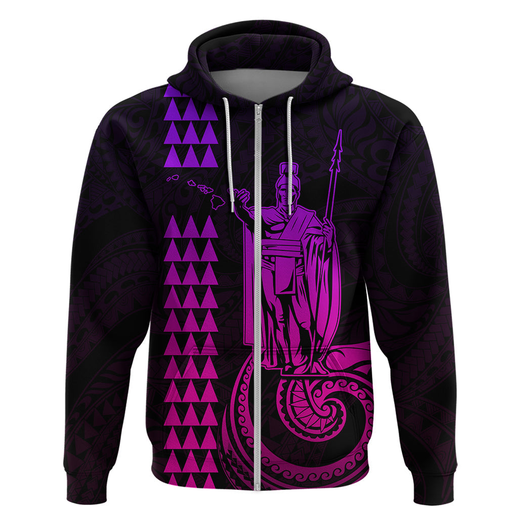 Custom Hawaii Hoodie King Kamehameha - Pink Gradient LT9
