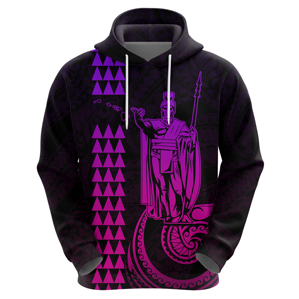 Custom Hawaii Hoodie King Kamehameha - Pink Gradient LT9