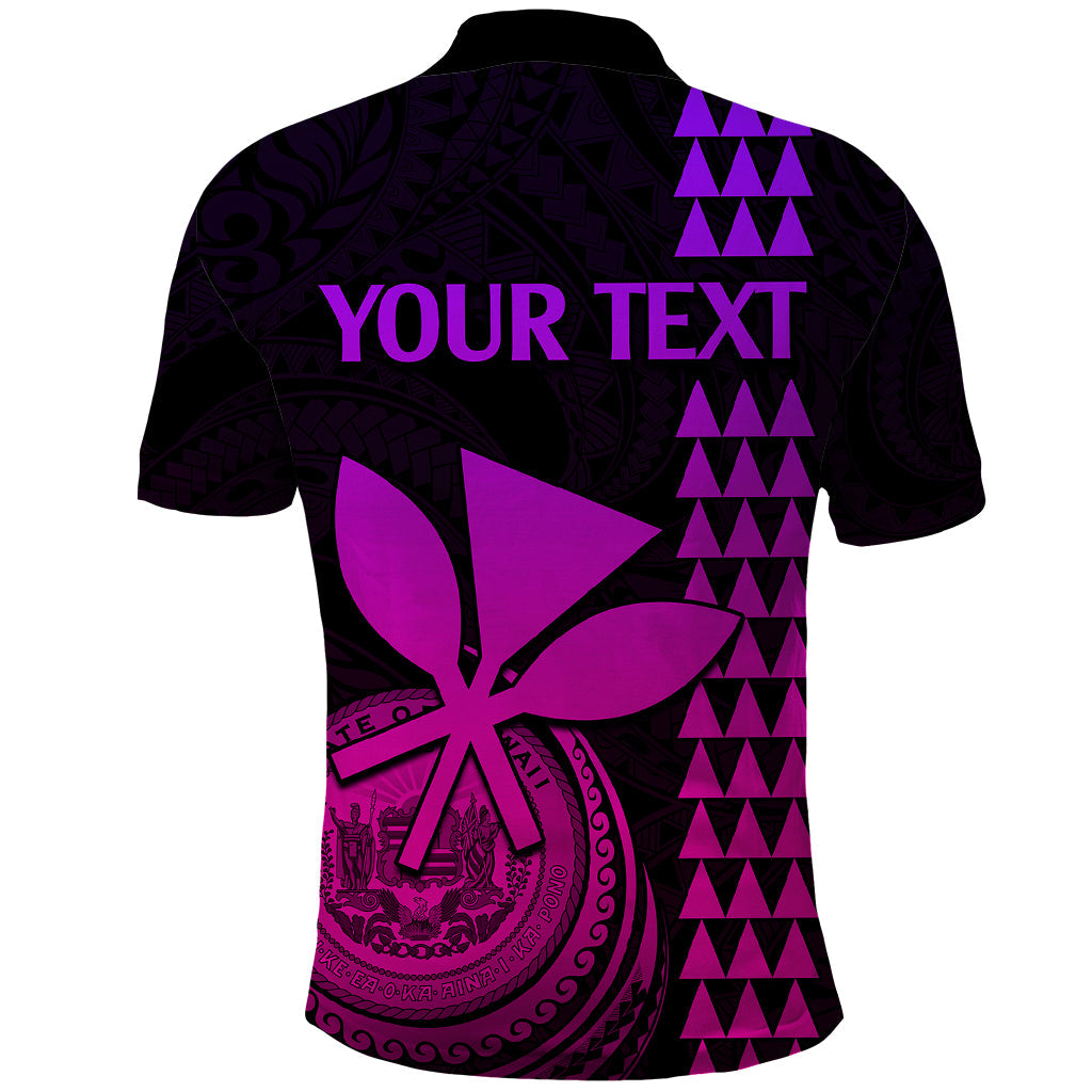 Custom Hawaii Polo Shirt King Kamehameha - Pink Gradient LT9