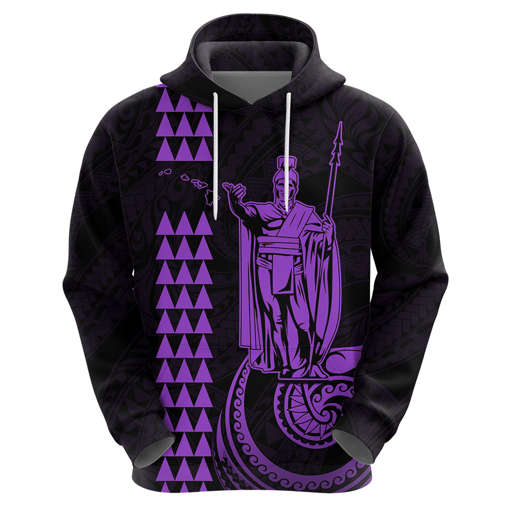 Custom Hawaii Hoodie King Kamehameha - Purple LT9