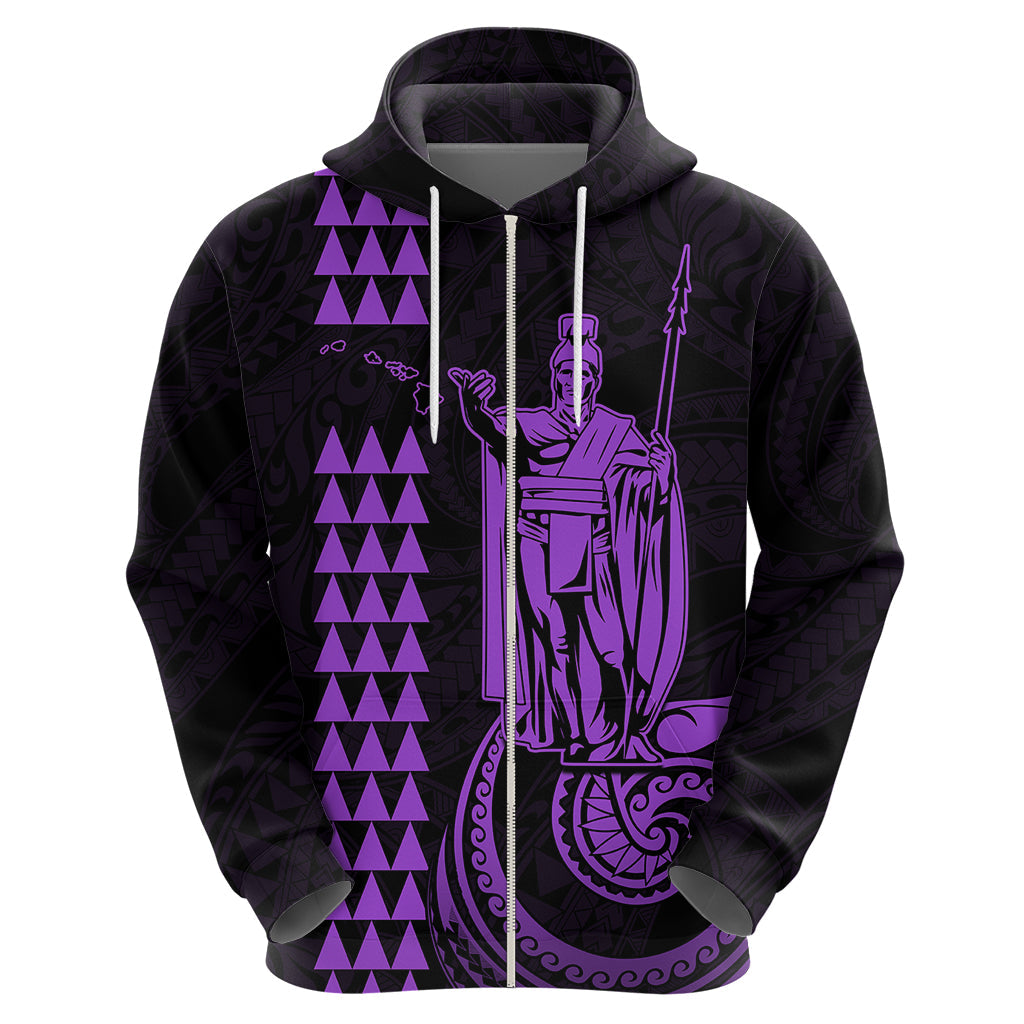 Custom Hawaii Hoodie King Kamehameha - Purple LT9