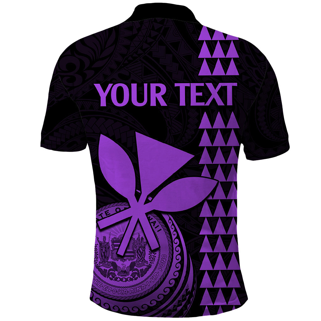 Custom Hawaii Polo Shirt King Kamehameha - Purple LT9