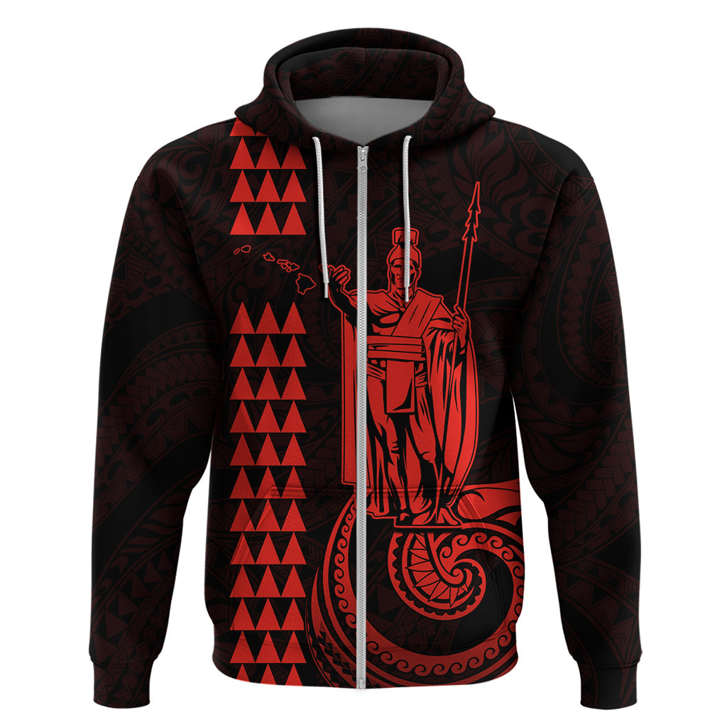 Custom Hawaii Hoodie King Kamehameha - Red LT9