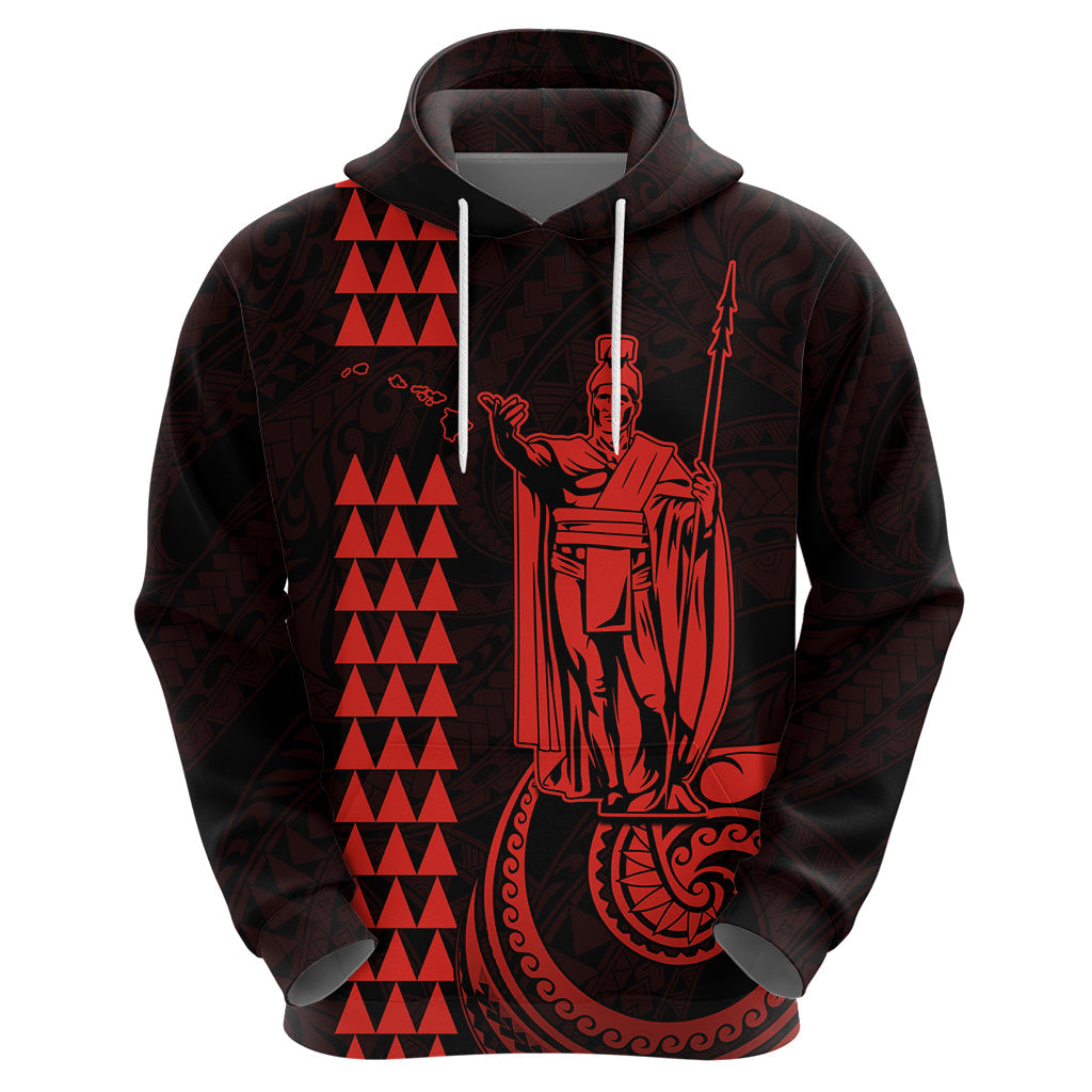 Custom Hawaii Hoodie King Kamehameha - Red LT9
