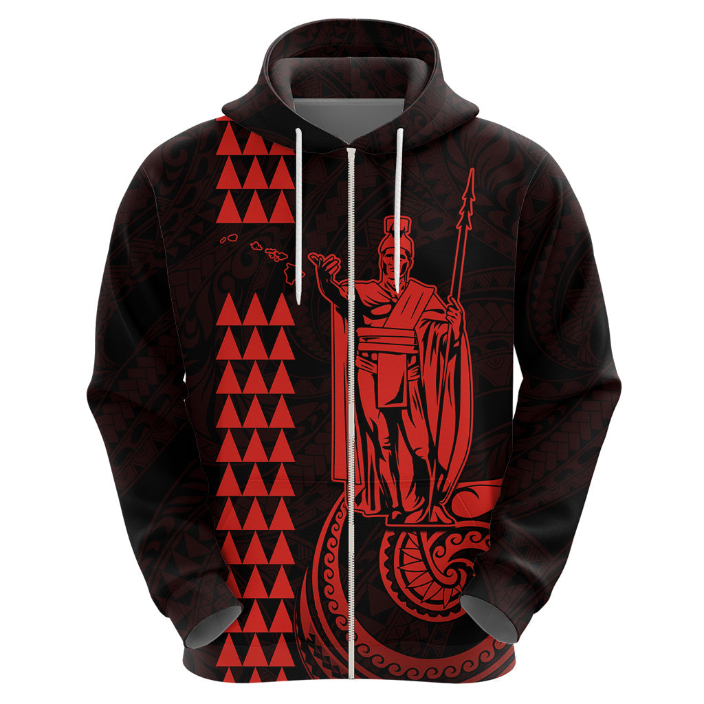 Custom Hawaii Hoodie King Kamehameha - Red LT9