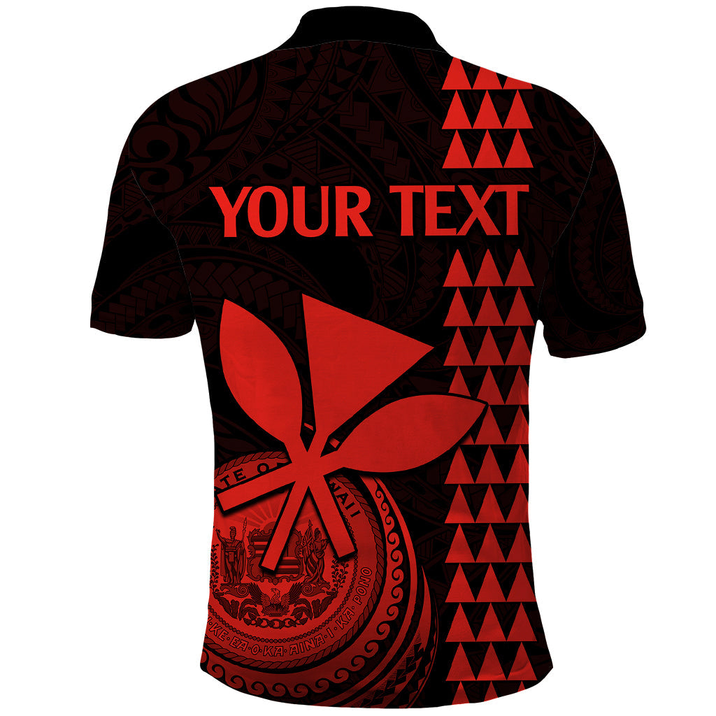 Custom Hawaii Polo Shirt King Kamehameha - Red LT9