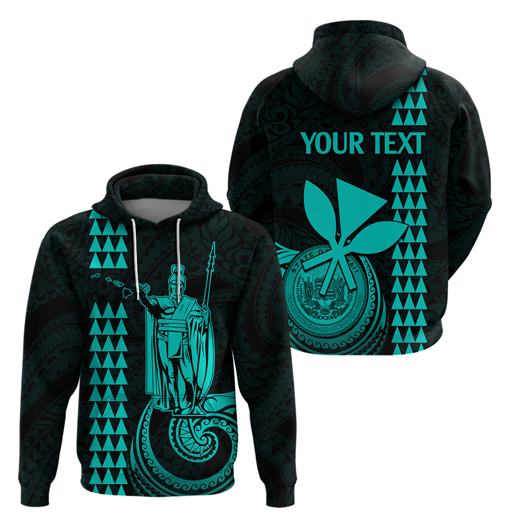 Custom Hawaii Hoodie King Kamehameha - Turquoise LT9