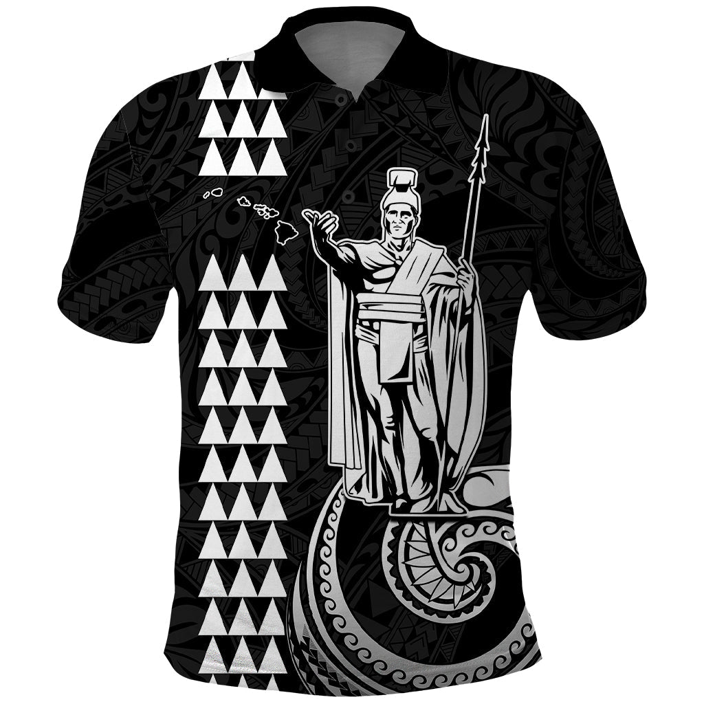 Custom Hawaii Polo Shirt King Kamehameha - White LT9