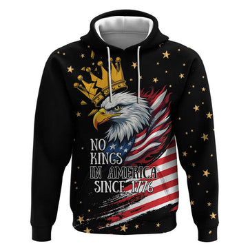 No Kings In America Since 1776 Hoodie We The People USA Flag LT9