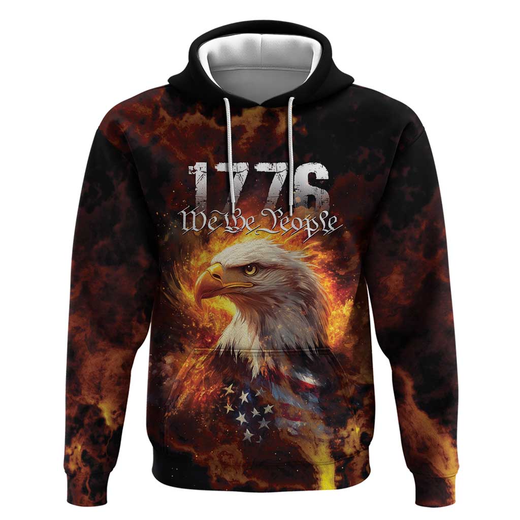 We The People Since 1776 Hoodie USA Flag Flame Eagle LT9