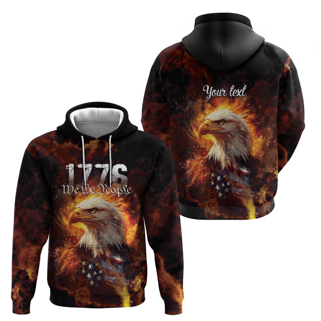 We The People Since 1776 Hoodie USA Flag Flame Eagle LT9