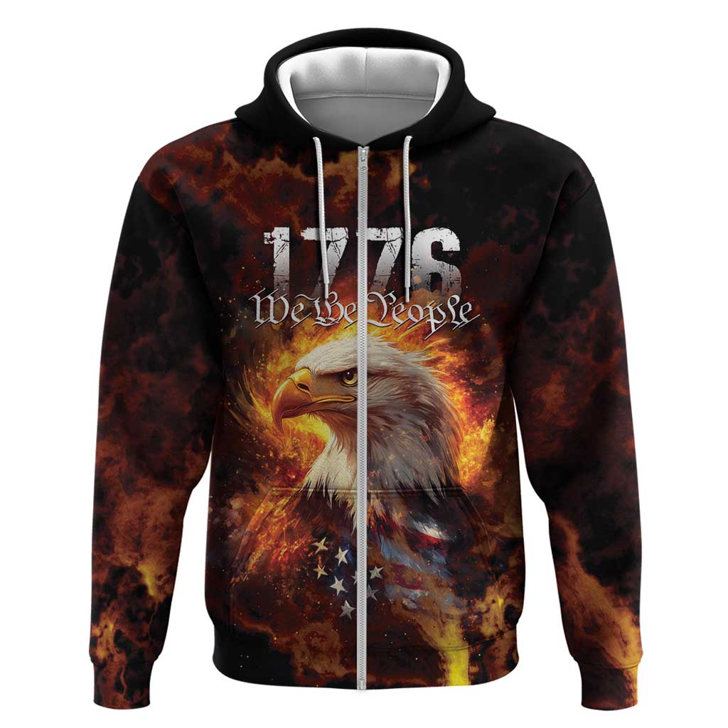 We The People Since 1776 Hoodie USA Flag Flame Eagle LT9