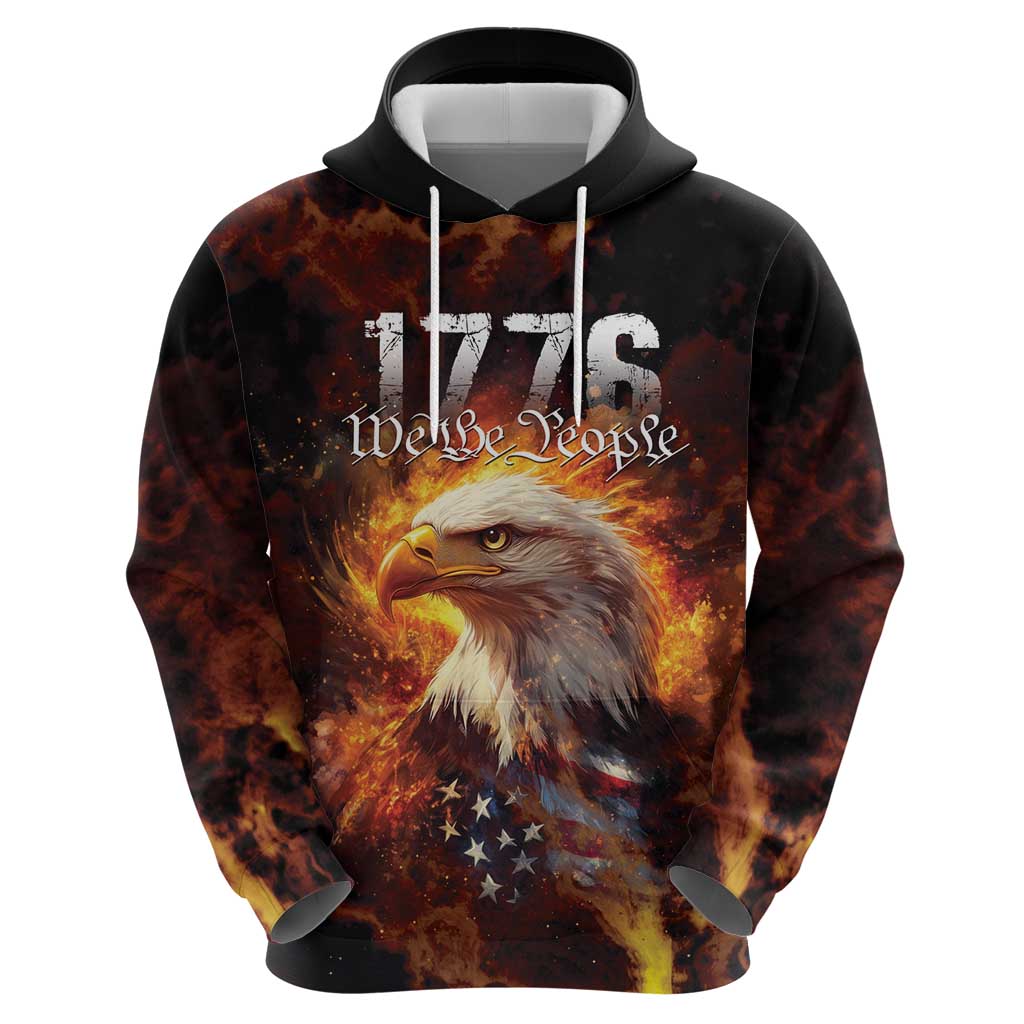 We The People Since 1776 Hoodie USA Flag Flame Eagle LT9