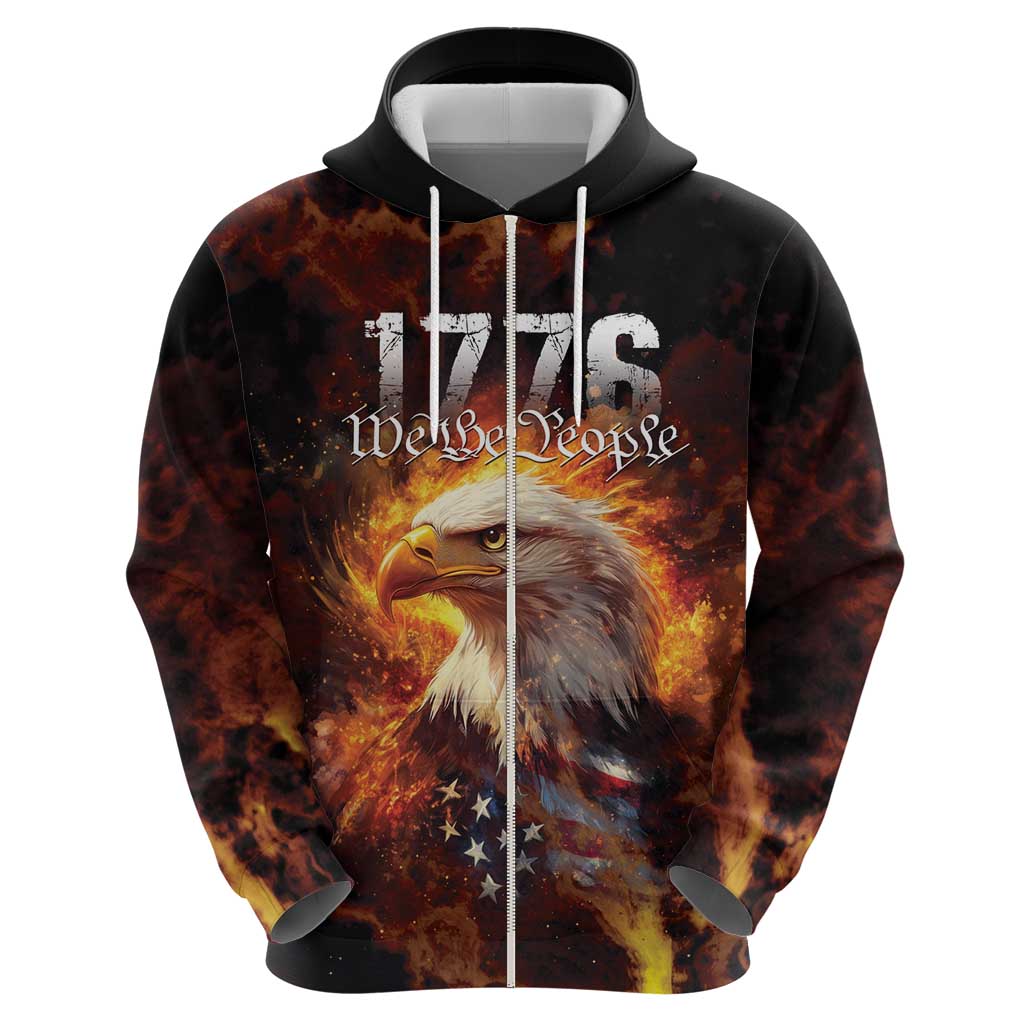 We The People Since 1776 Hoodie USA Flag Flame Eagle LT9