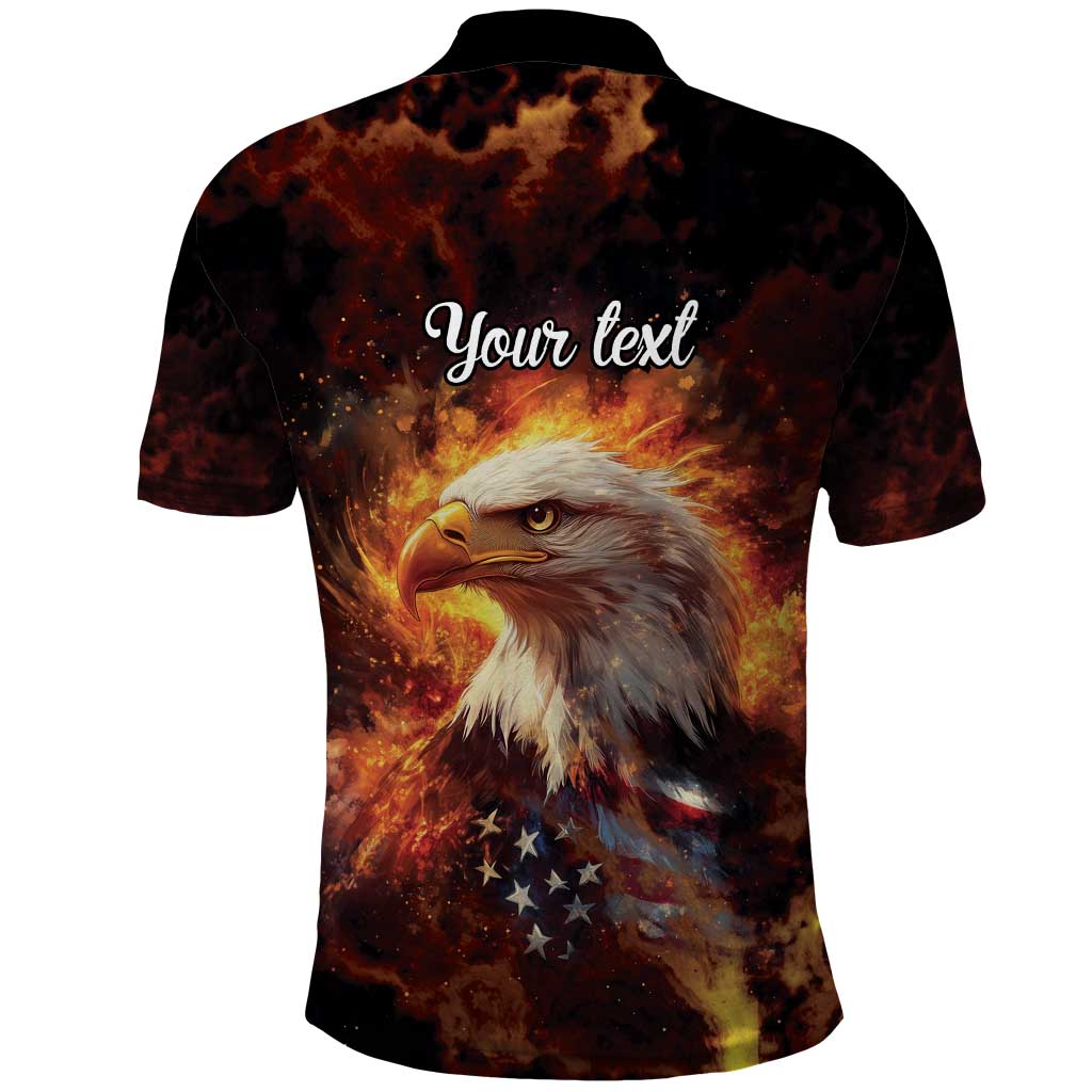 We The People Since 1776 Polo Shirt USA Flag Flame Eagle LT9