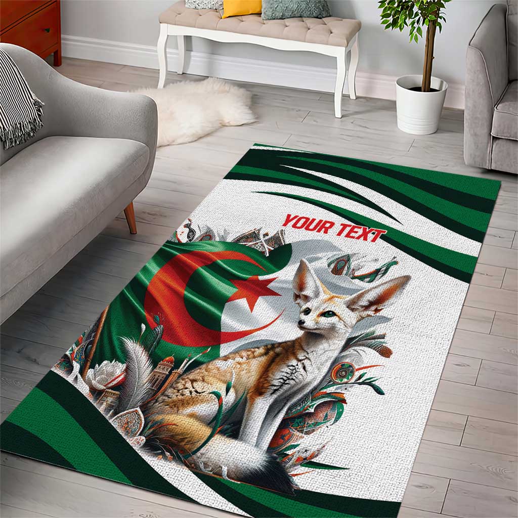 Algeria Fennec Fox Personalized Area Rug with Algerian Culture and Nature LT9