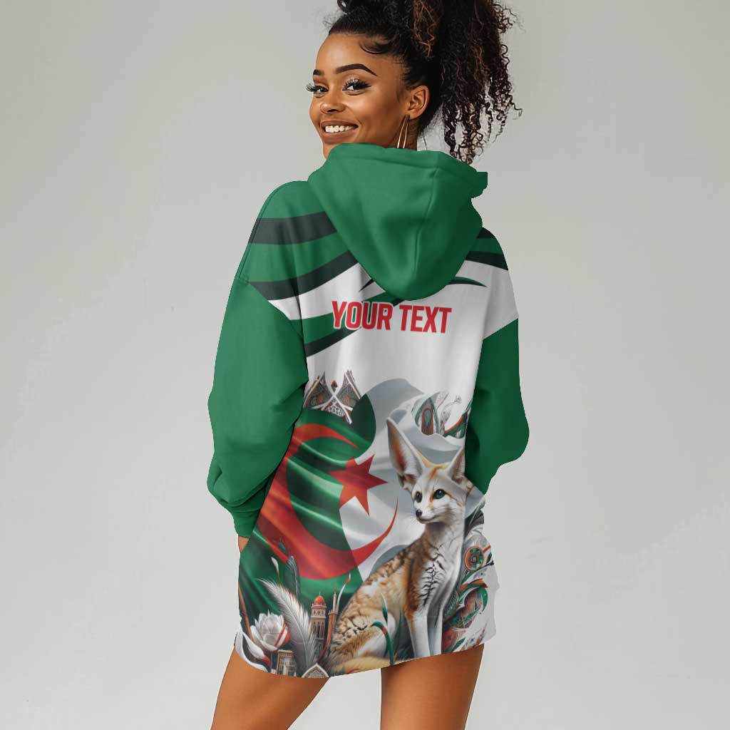 Algeria Fennec Fox Personalized Hoodie Dress with Algerian Culture and Nature LT9