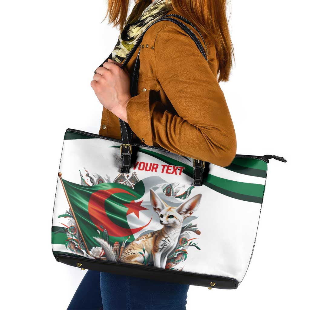 Algeria Fennec Fox Personalized Leather Tote Bag with Algerian Culture and Nature LT9