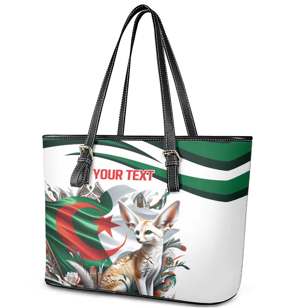 Algeria Fennec Fox Personalized Leather Tote Bag with Algerian Culture and Nature LT9