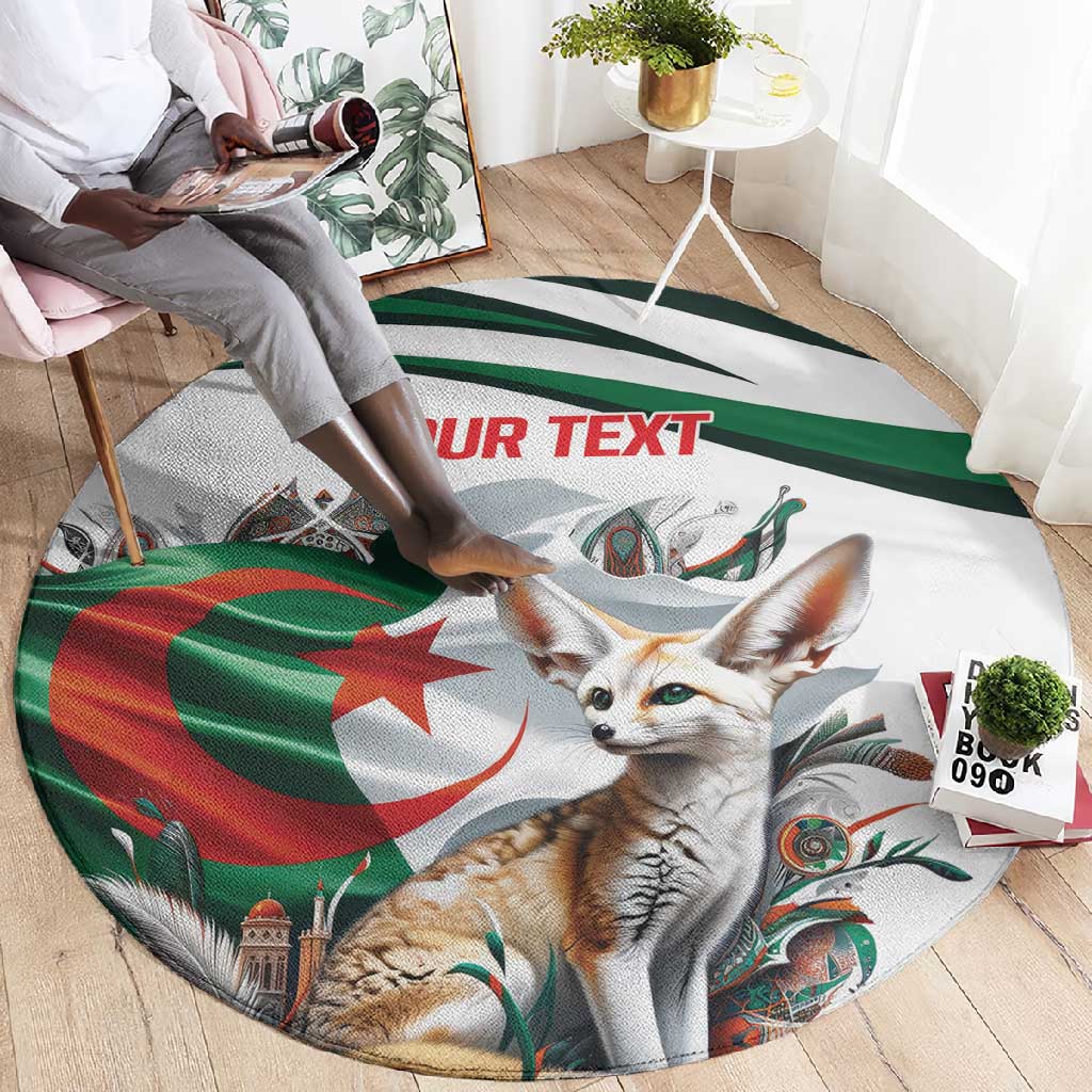 Algeria Fennec Fox Personalized Round Carpet with Algerian Culture and Nature LT9