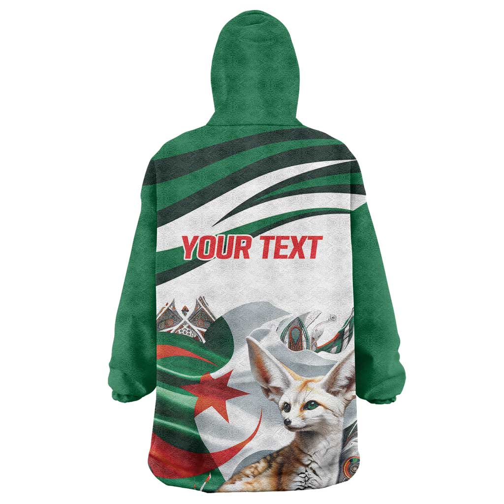 Algeria Fennec Fox Personalized Wearable Blanket Hoodie with Algerian Culture and Nature LT9