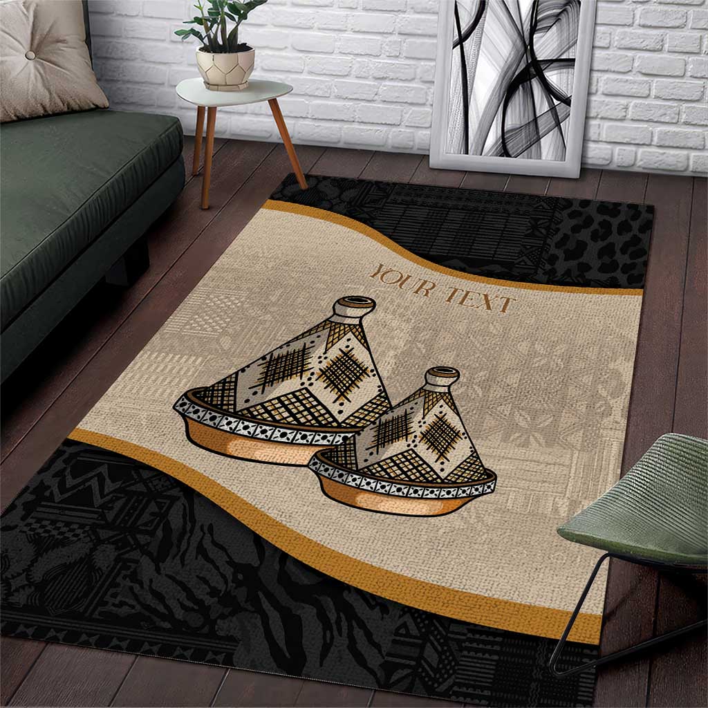 Algeria Tajine Dish Personalized Area Rug with African Tribal Pattern LT9