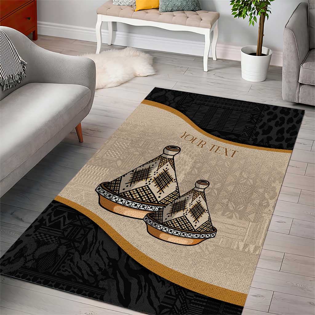 Algeria Tajine Dish Personalized Area Rug with African Tribal Pattern LT9