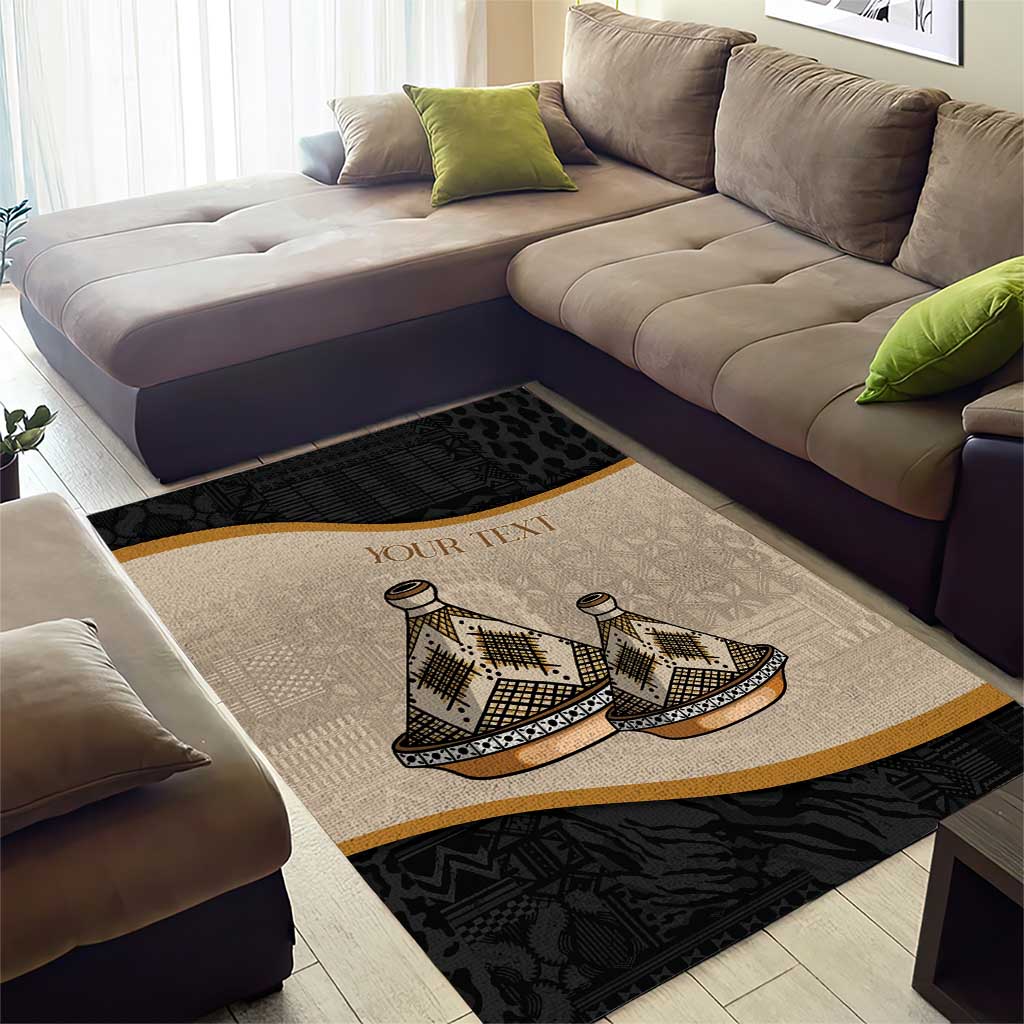 Algeria Tajine Dish Personalized Area Rug with African Tribal Pattern LT9