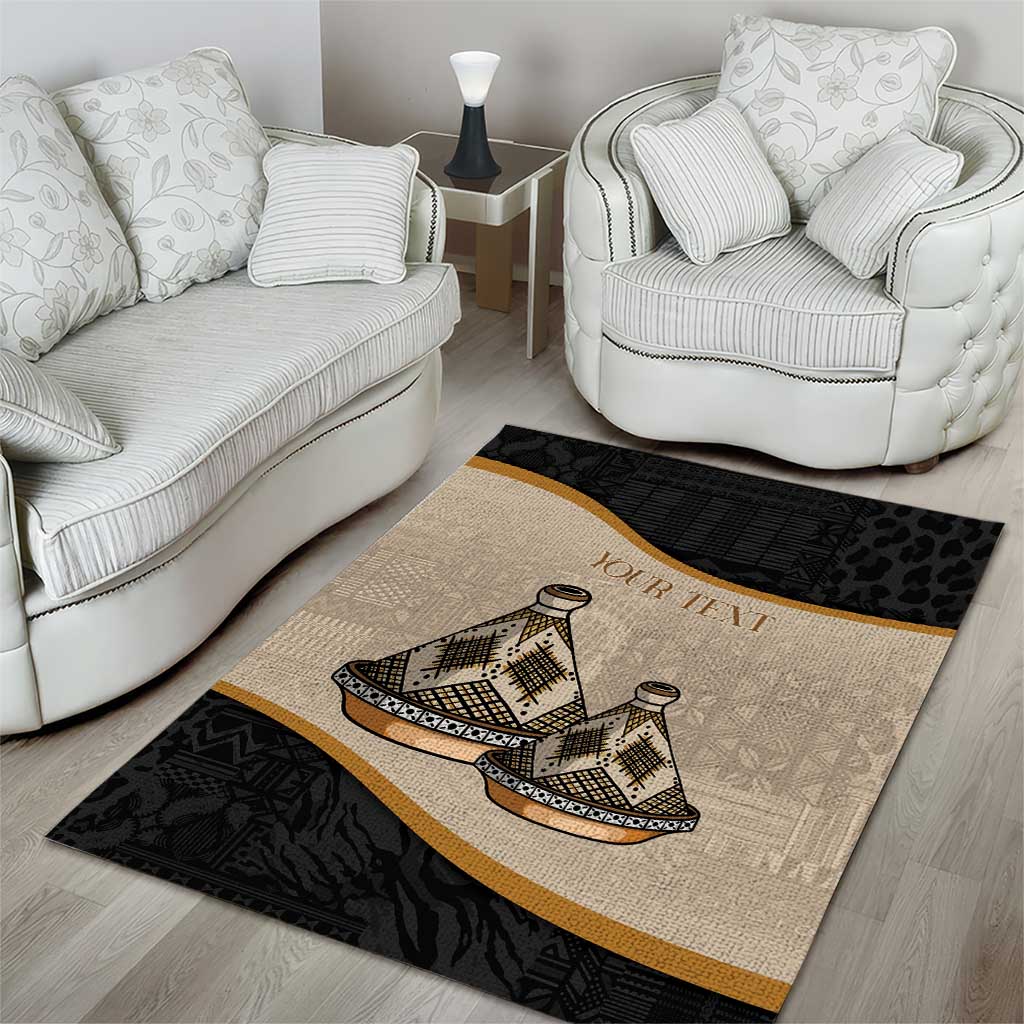 Algeria Tajine Dish Personalized Area Rug with African Tribal Pattern LT9