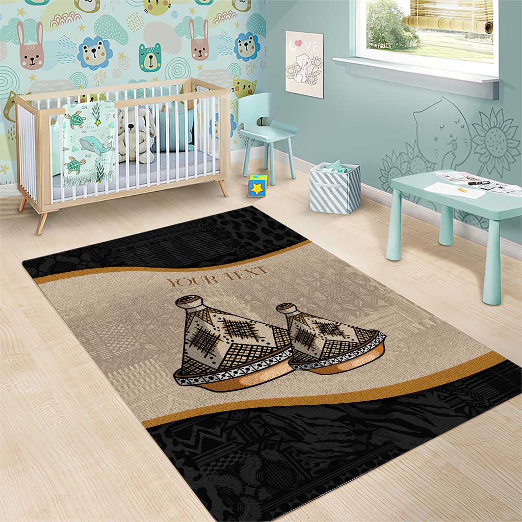 Algeria Tajine Dish Personalized Area Rug with African Tribal Pattern LT9