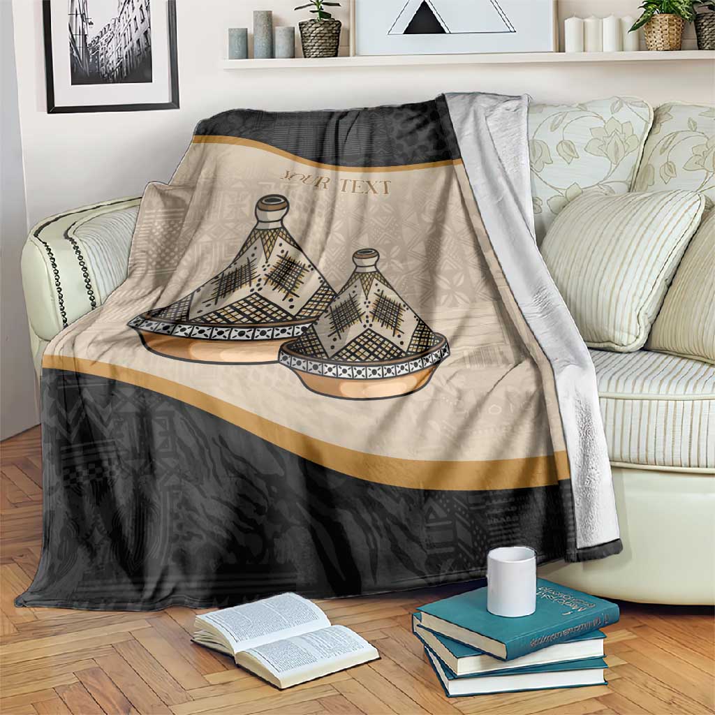 Algeria Tajine Dish Personalized Blanket with African Tribal Pattern LT9