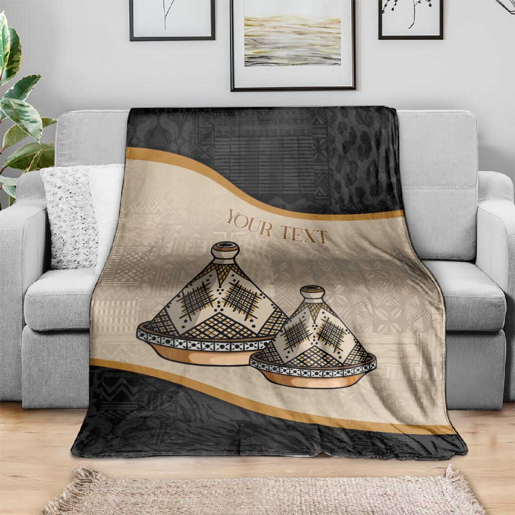 Algeria Tajine Dish Personalized Blanket with African Tribal Pattern LT9